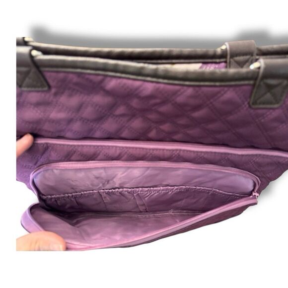 Thirty One Tote Double Take Tote Quilted Diamonds Travel Bag Purple - Picture 16 of 16